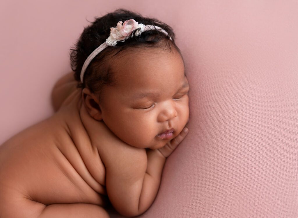Baby asleep on her tummy in Brooklyn NY photography studio